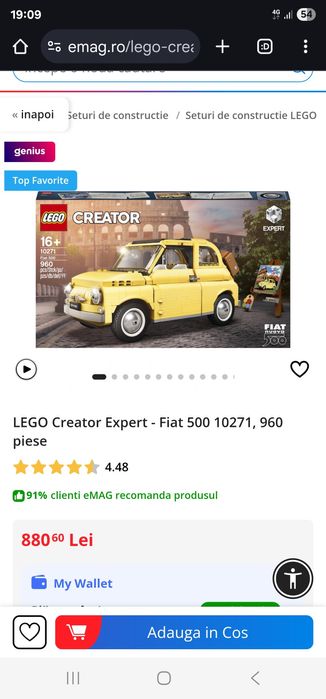 Lego creator fiat 500