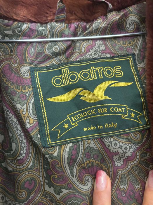 Albatros Made in Italy луксозно дълго дамско палто Ecologic Fur -- M/L, като ново