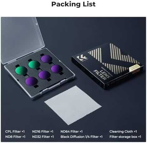 Нови DJI Osmo Action 6 филтри комплект 6 в 1 K&F CPL ND Black Mist 1/4