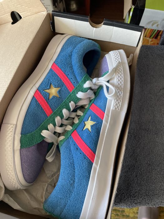 Tenisi Converse albastrii ,piele intoarsa ,marinea42
