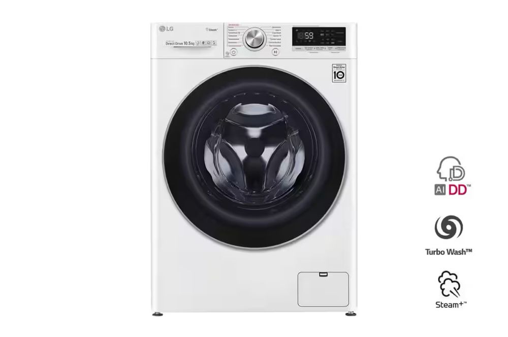 Стиральная машина LG 10.5кг Стирка с паром Steam, 6 движений заботы