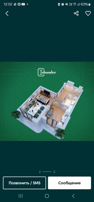 1 xonalik Kvartira sotiladi