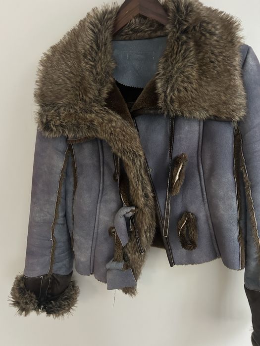 Дамско яке с изкуствен косъм – еко кожа и велурен ефект