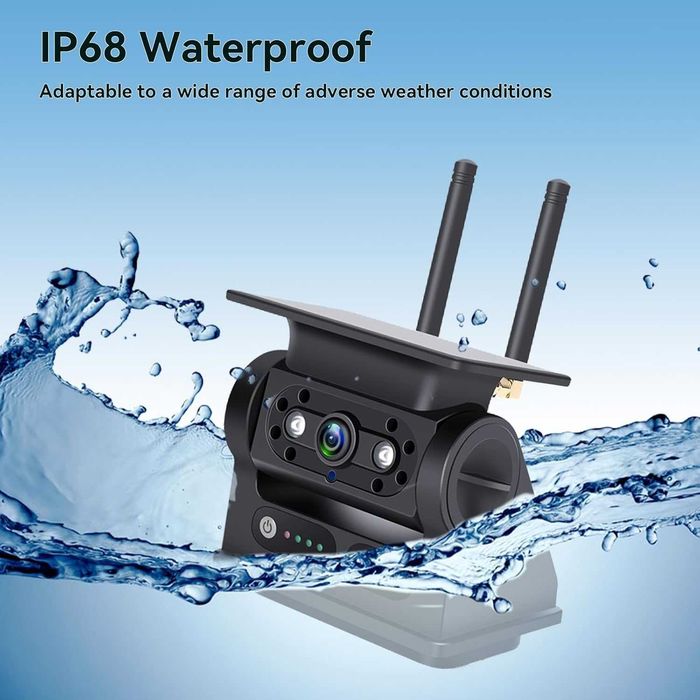 Ecoyoca Соларна безжична камера за заден ход, 1080P, дистанционно