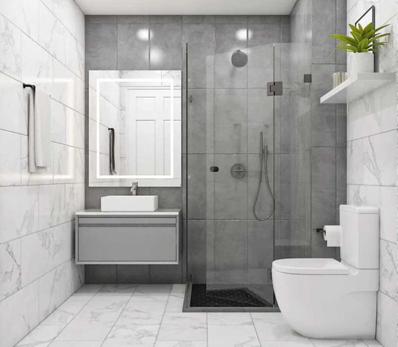 ремонт на баня, лепене на плочки, гипсокартон, шпакловка, монтаж на осветителни тела