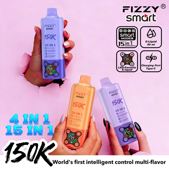 Vape Fizzy 15 in 1 150,000 reincarcabil model nou butoane speciale