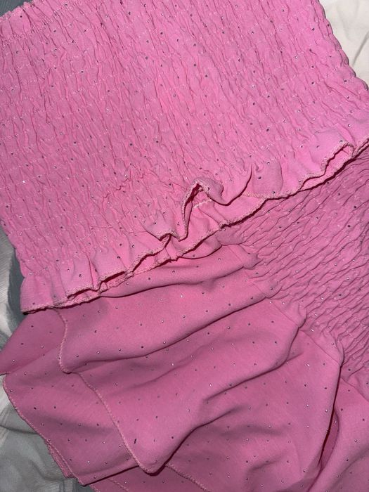 Розов комплект с камъчета