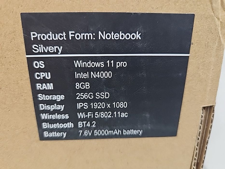 Laptop 15.6 inch, 8Gb/256Gb SSD, Celeron N4000, Sigilat