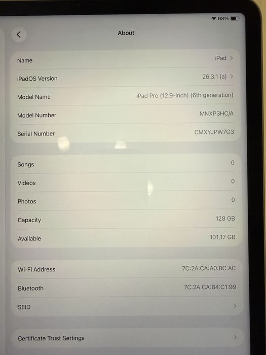 Ipad pro 12.9 6th gen M2