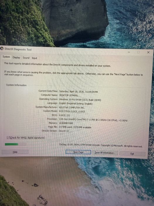 Pc gaming asus i7 gen 11 rtx 3070
