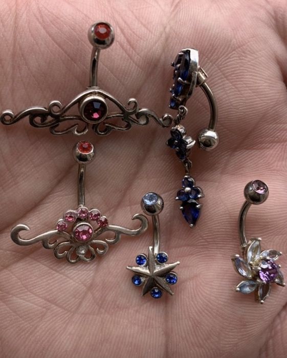 UNICAT Cercei/piercing/buric din argint vechi 925 - 5 buc
