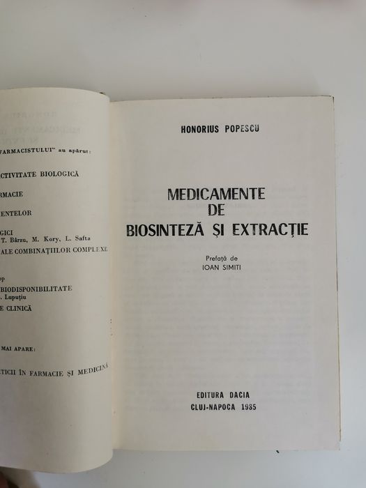 Medicamente de biosinteza și extracție de Honorius Popescu