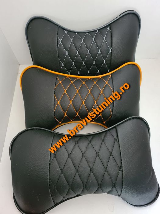Perne  tetiere auto set 2 buc PIELE ECOLOGICA husa auto