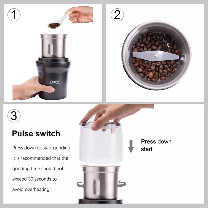 Sonifer SF-3527 электрическая кофемолка 300 Вт / Qahva maydalagich kf3