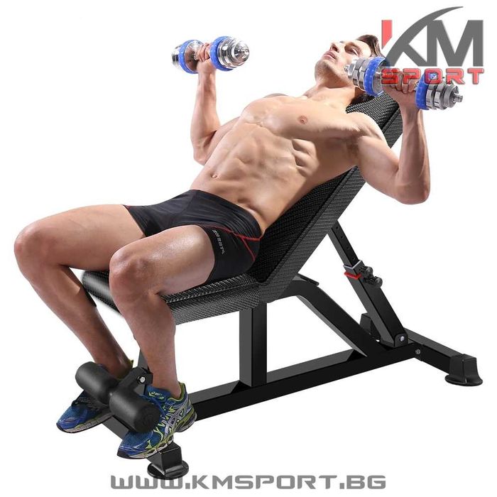 НОВА мултифункционална лежанка със стойка за клек- за всички мускули