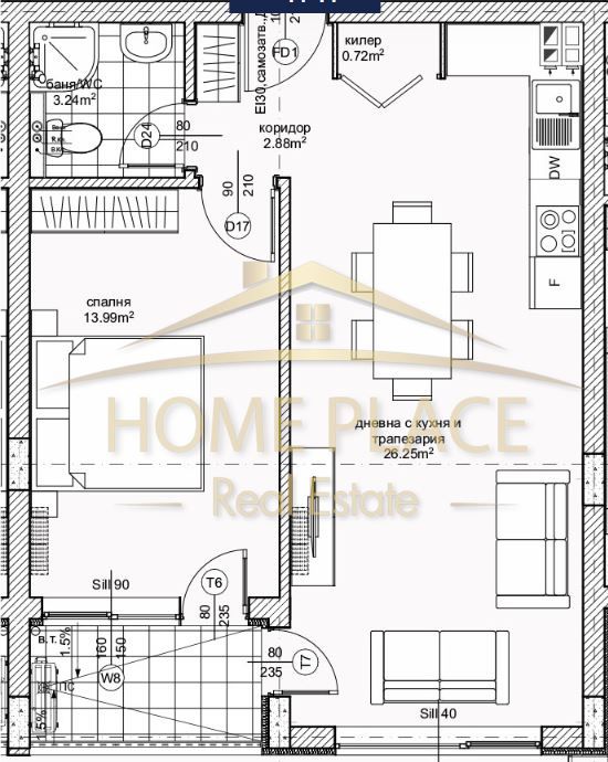 Продава се Двустаен апартамент в Варна, Възраждане 1 - 66 кв.м за 1902 €/кв.м - Снимка #1