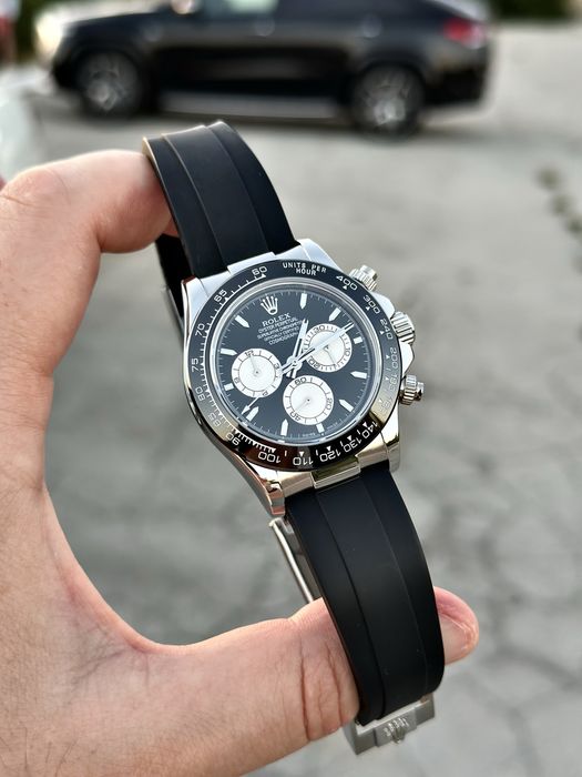 Ceas barbatesc automatic bratara cauciuc