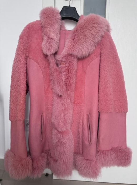 Palton blana roz