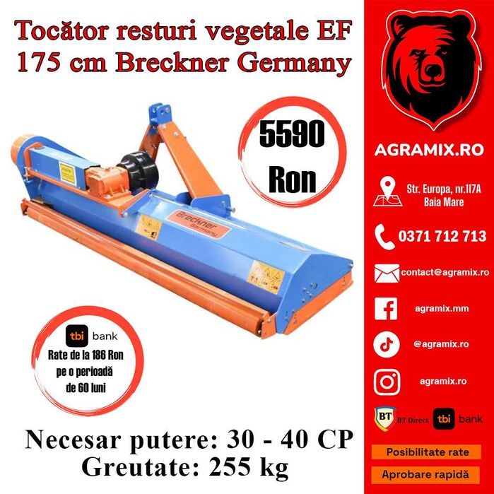 Tocatoare resturi vegetale latime 175 cm Agramix