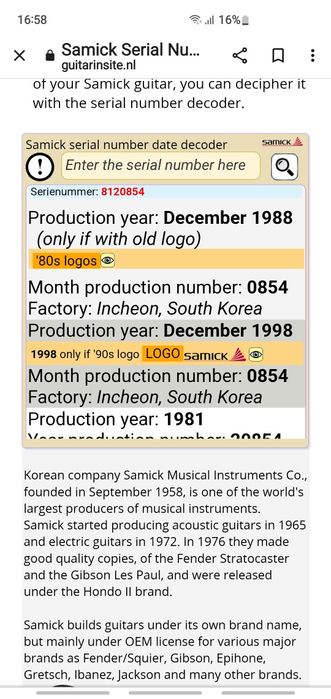 Chitară electrică Samick Korea model stratocaster