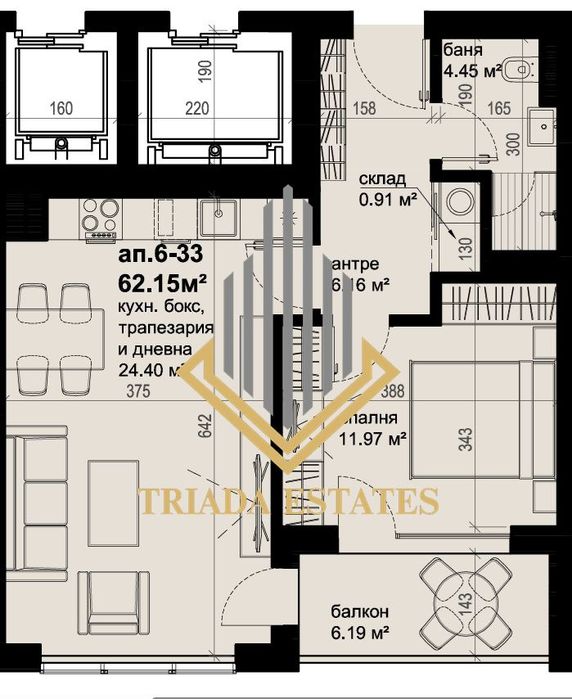 2-стаен в Бургас-Хоризонт площ 72 цена 106541