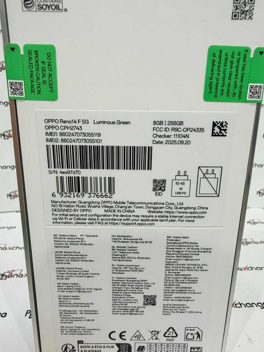 Oppo Reno 14F 5G Luminous Green 256/8GB Sigilat
