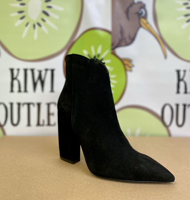 Луксозни италиански дамски боти с ток Poi Lei естествена кожа 36-38