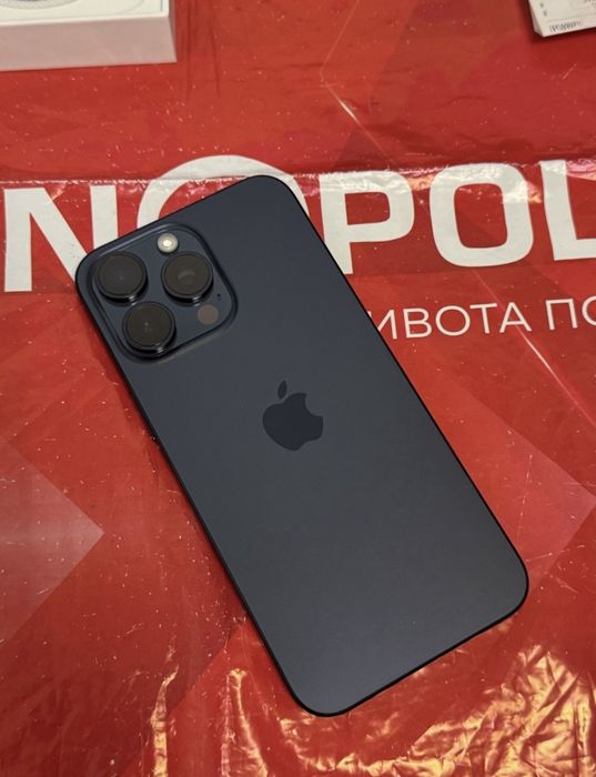 КАТО НОВ 512GB iPhone 15 Pro Max Гаранция Технополис 2025г. Blue | Син