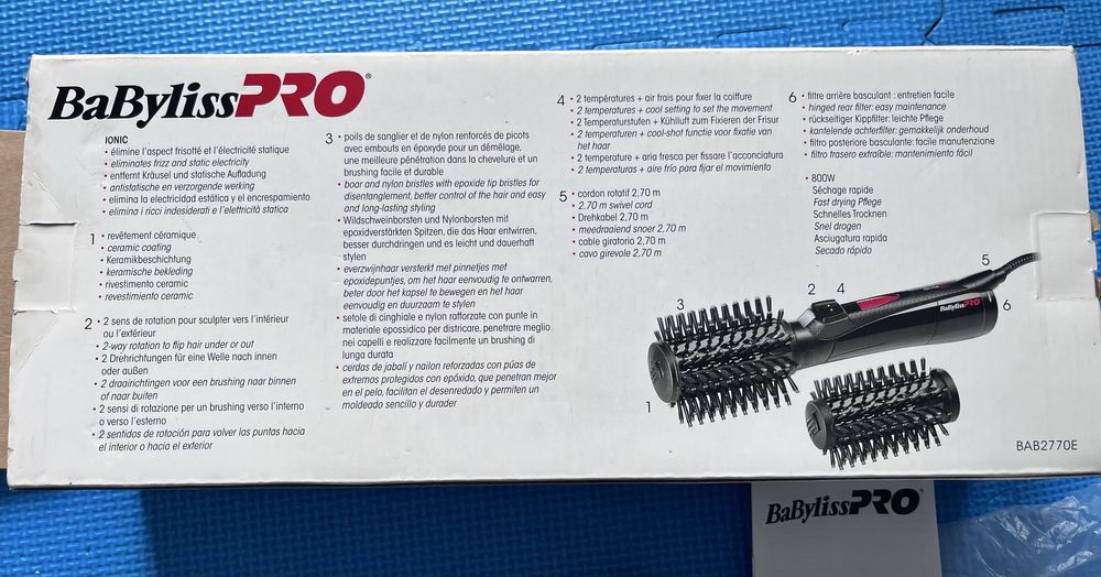 Perie rotativa cu aer cald Babyliss PRO rotating 800