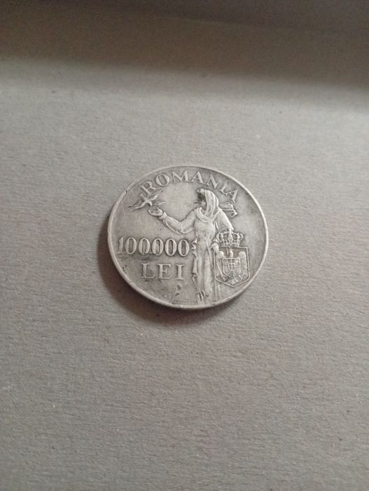 Monedă 100000 lei cu Mihai întâi regele României 1946