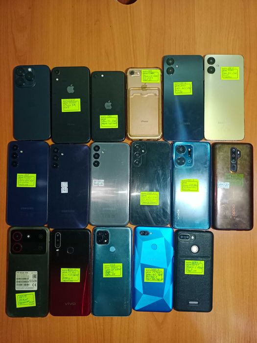 Недорого Несколько БУ телефонов Samsung iPhone Xiaomi Oppo Vivo другие