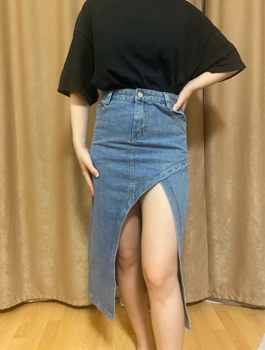 Юбка миди джинсовая