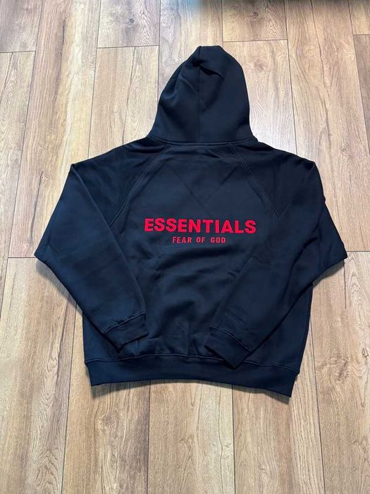 Essentials Black/Red Hoodie