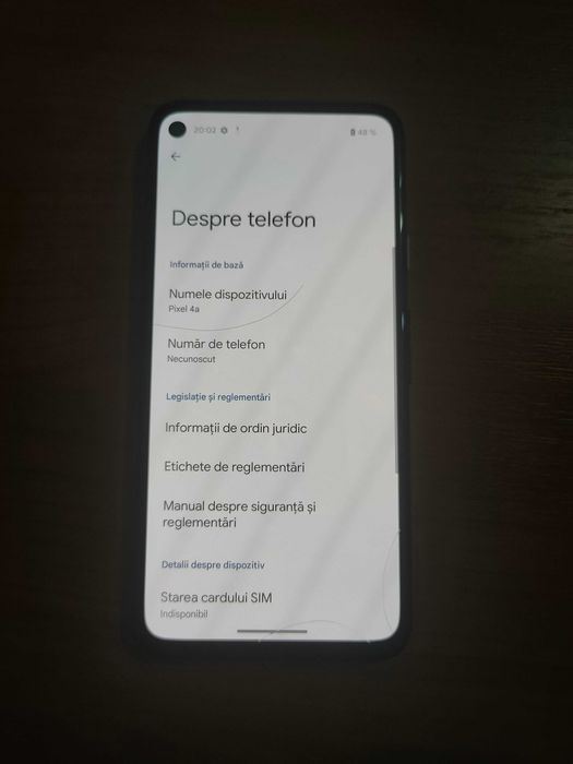 Google pixel 4a display fisurat/crapat