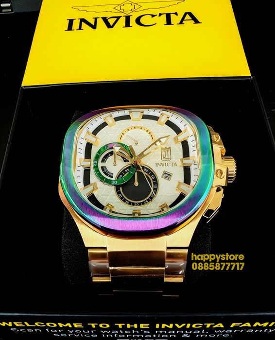 часовник INVICTA Jason Taylor Limited edition Gold 60 mm, Инвикта нов