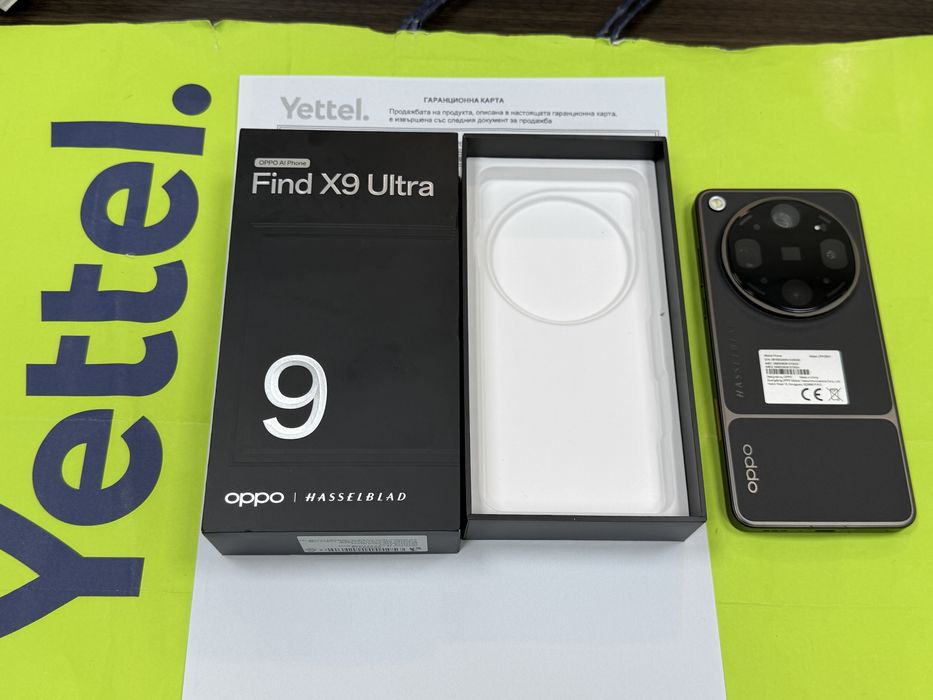 ***КАТО НОВ 512GB Oppo Find X9 Ultra Yettel Гаранция до 2029 г. Black