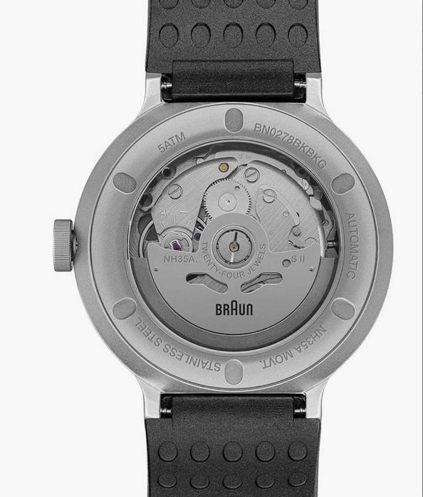 Braun механические часы с автоподзаводом диаметром 40 мм