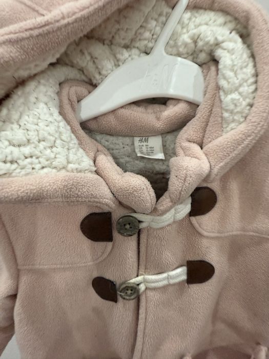 Palton H&M fetite culoare roz pal