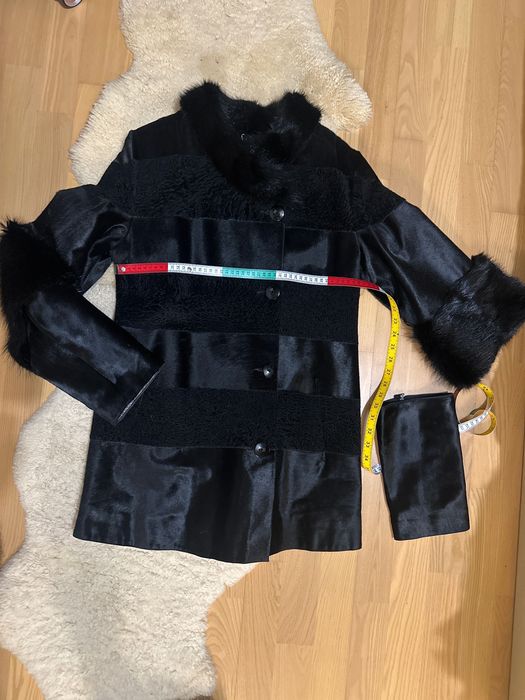 Естествено кожено палто EVER №40 – астраган, косъм, свалящи се ръкави