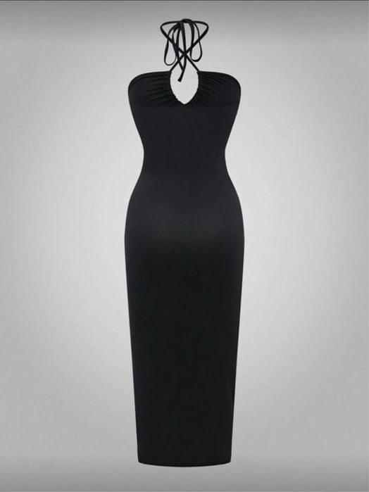 Черна рокля с цепка S