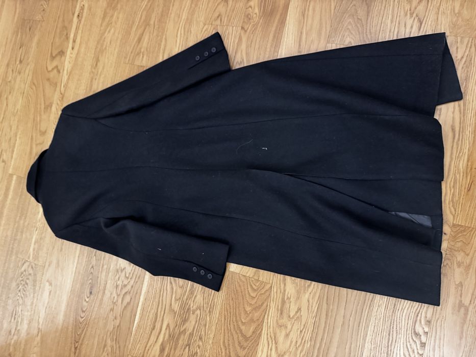 Пальто шерсть приталенное, черное