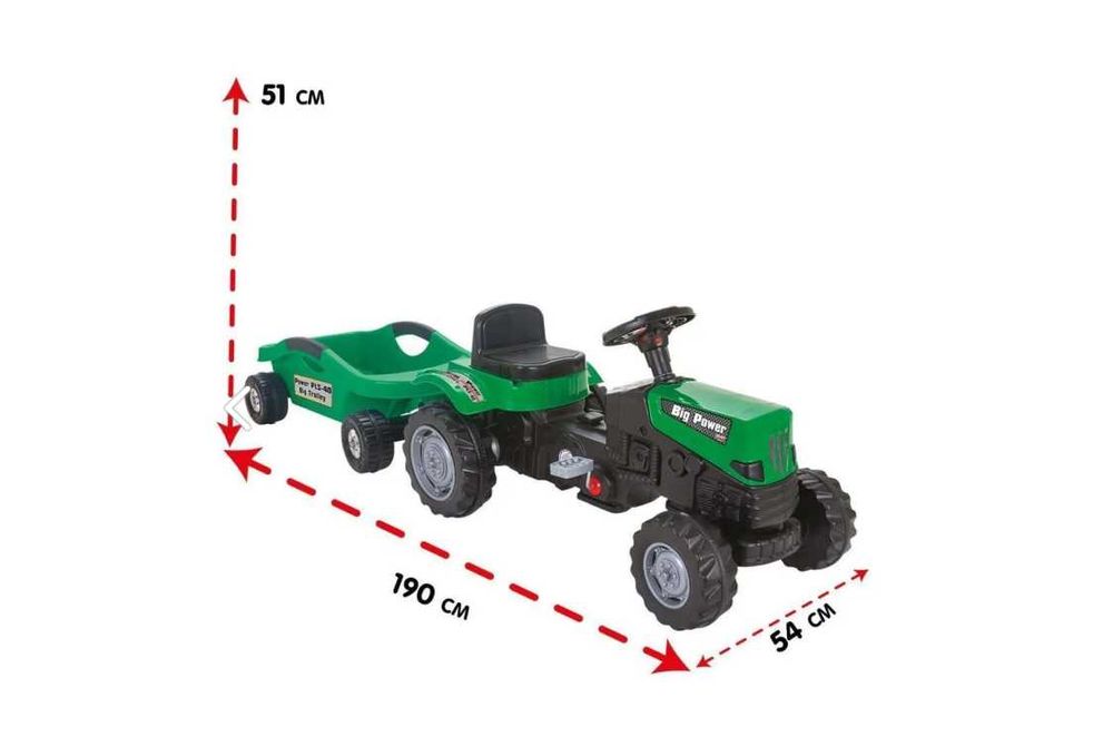 Трактор с прицепом-51х51х190 см Pilsan Турция Доставка бесплатно