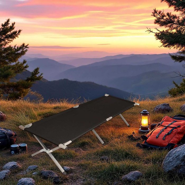 Pat pliabil camping rezistent portabil pentru exterior gradina plaja