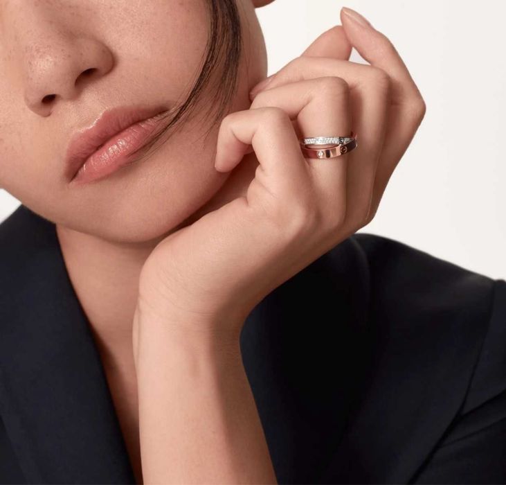 Пръстен сребро/розово злато Cartier