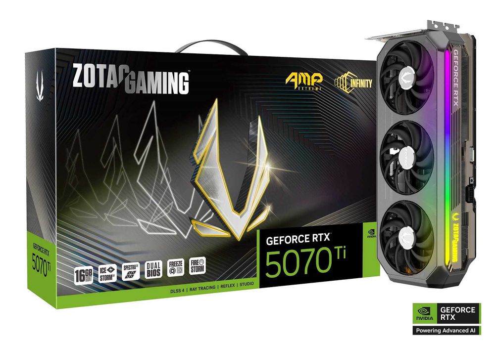 }Видеокарта ZOTAC GeForce RTX 5070 Ti 16GB GDDR7 AMP Extreme INFINITY