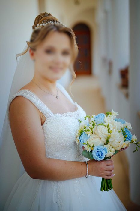 Rochita de mireasa S/M Just bride cu trena detasabila inclusa