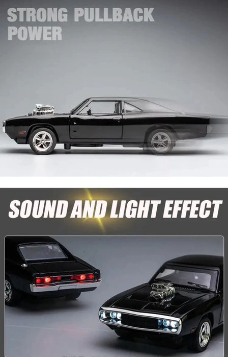 Метален реалистичен модел на Dodge Charger 1970/Fast and Furious/Dom's