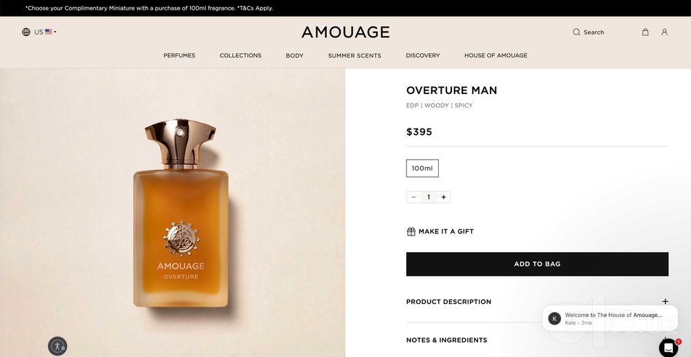 Amouage Overture Man 90ml Original