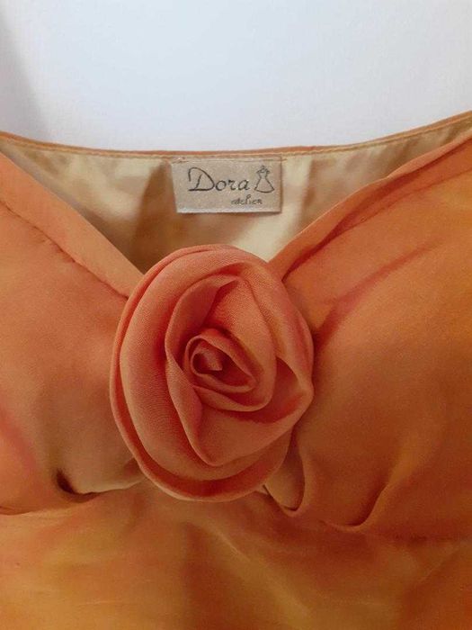 Rochie de ocazie din mătase naturală asimetrică