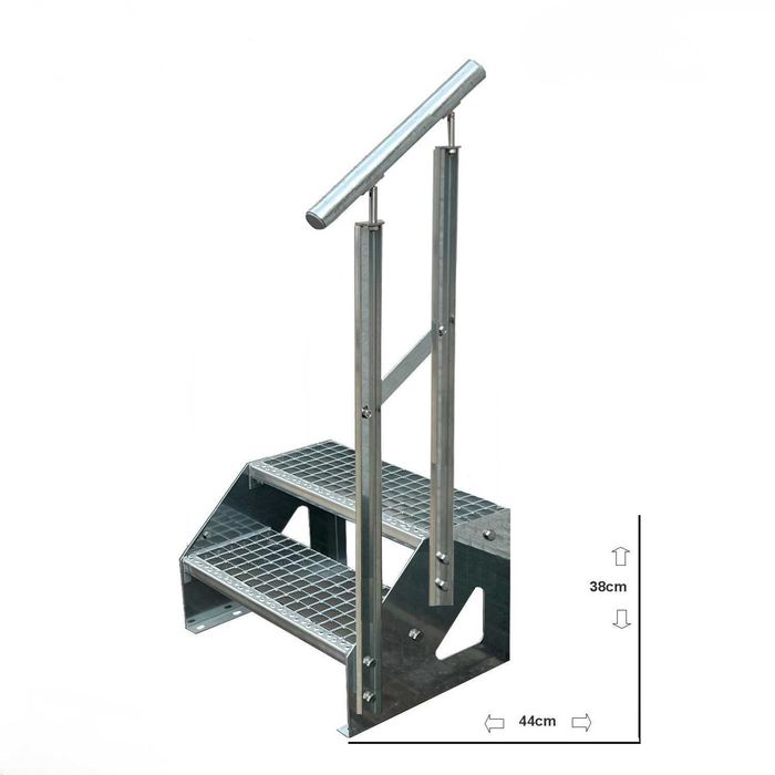 Метално стълбище 2 и 3 стъпала | Свободностоящо | Поцинковано
